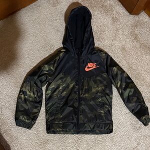 Nike Kids Raincoat - Black and Olive Camo